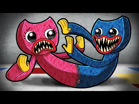 Huggy Wuggy + Kissy Missy = CATDOG TRANSFORMATION! (Minecraft)