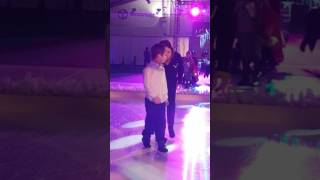 Dance like no one's watching. Kid dancing on ice