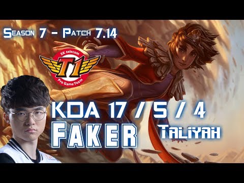 SKT T1 Faker TALIYAH vs VLADIMIR Mid - Patch 7.14 KR Ranked