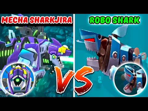 MECHANICAL SHARKS! 🦈 MECHA SHARKJIRA VS ROBO SHARK | Hungry Shark World VS Hungry Shark Evolution