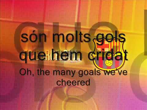 FCBarcelona Song with Lyrics   Anthem English Catalan