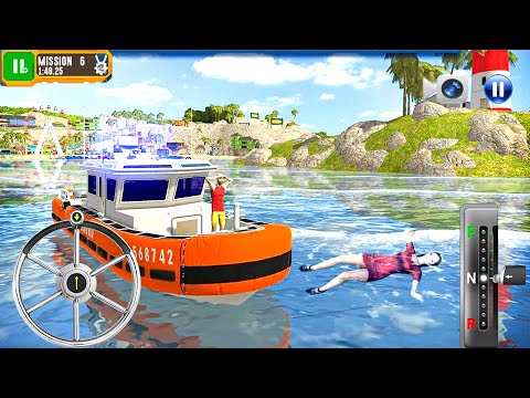 Realistic Speed Boat Driving Simulator – Emergency Coast Guard Beach Rescue Team – Android Gameplay