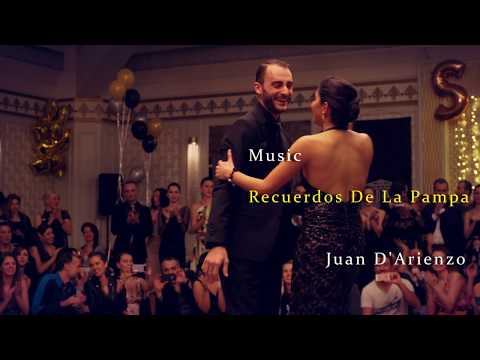  Lorena Tarantino  and  Gianpiero Galdi  are  dancing  to  the  vals  "  Recuerdos de la Pampa  "  by  Juan D'Arienzo  at  Sultans Tango  Festival  in  2019