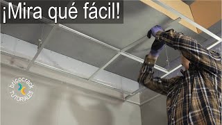 Instalar techo suspendido registrable con placas de absorción acústica (Bricocrack)