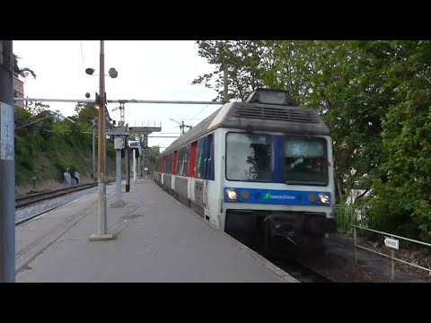 Z6400 : Passage sans arrêt en gare de Suresnes Mont Valérien sur la ligne L du Transilien