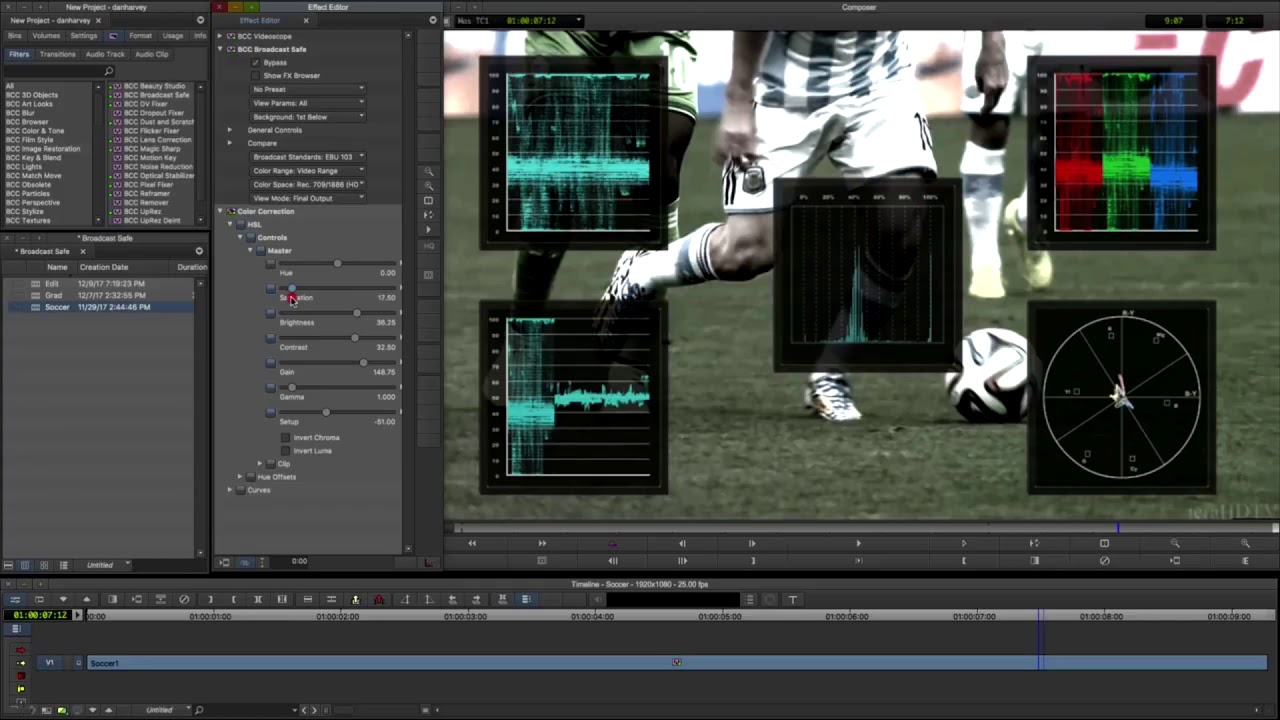 Cรณmo limitar el color para emisiรณn con Broadcast Safe con Continuum