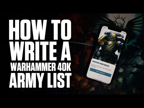How To Write A Warhammer 40K Army List