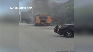 Bus driver rescues children from school bus fire in Davie