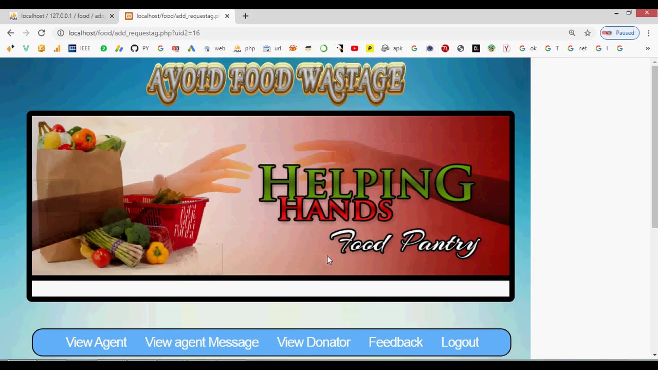 Food Wastage Management System in PHP