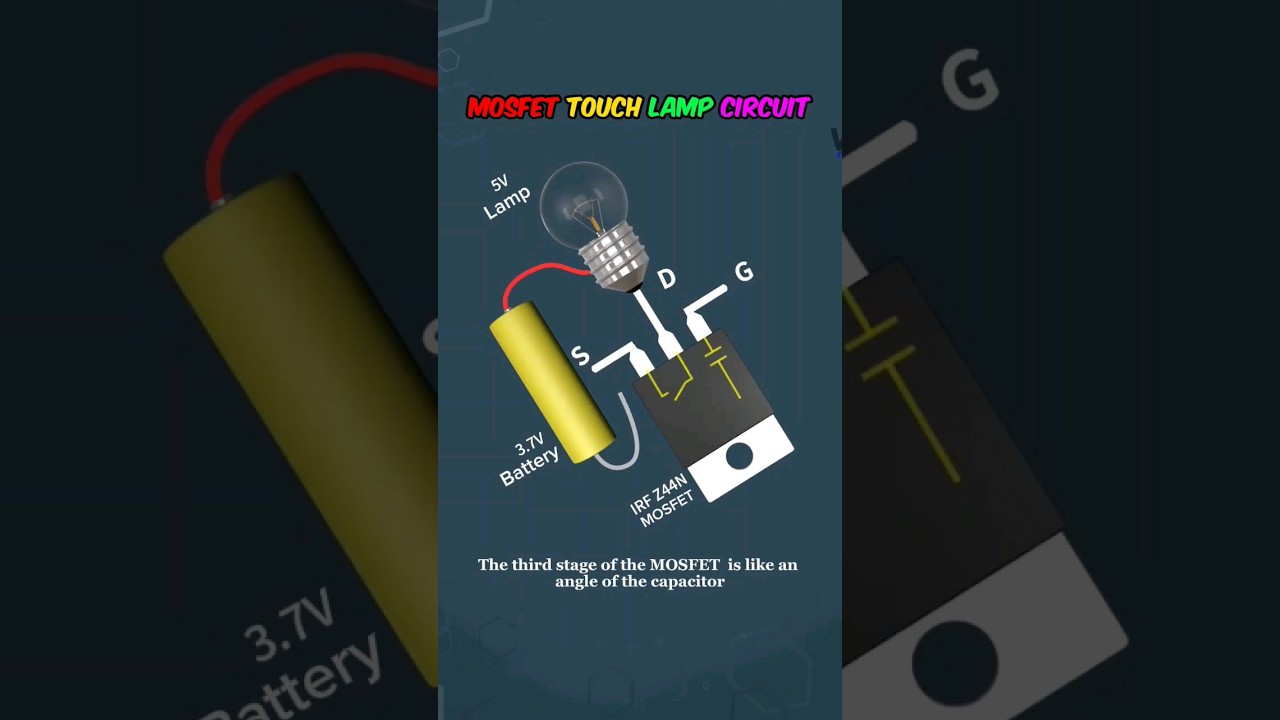 MOSFET Touch Lamp Circuit #diyelectronics #3delectronics #mosfet