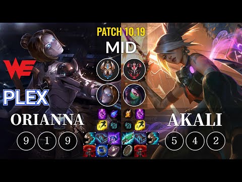 WE Plex Orianna vs Akali Mid - KR Patch 10.19