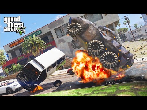GTA 5 SATO MARINES APC TANK CRASHES COMPILATION - DESTRUCTION