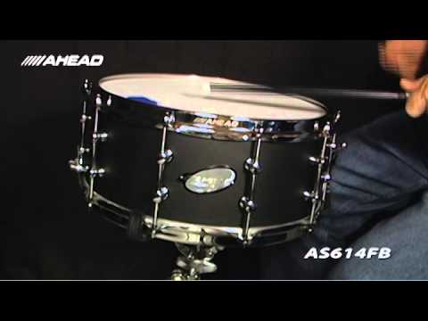 AHEAD 6" X 14" Flat Black on Brass Snare Drum