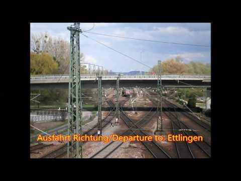 Karlsruhe Gbf, Südeinfahrt von Ettlingen, Durmersheim und Karlsruhe West.