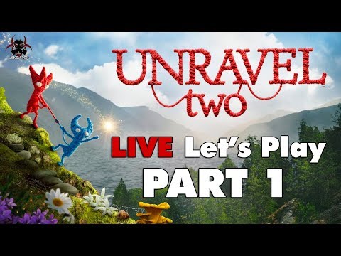 Unravel 2 - LIVE Let's Play/Walkthrough Pt1 - Foreign Shore, Hideaway, Little Frogs, & Nightswimming