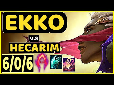 EKKO vs HECARIM - 6/0/6 KDA JUNGLE GAMEPLAY - BR Ranked MASTER