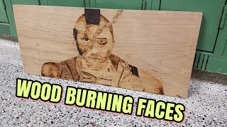 Photo-realism Wood Burning Peoples Faces With Precise Detail