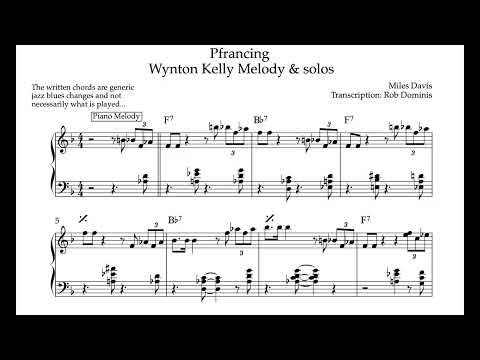 Wynton Kelly Solo Transcription on Pfrancing