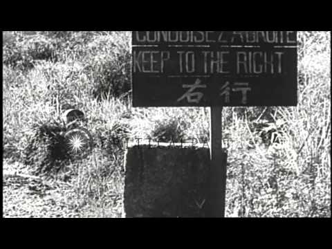 Japanese troops land in China and advance along the Burma Road during the Second ...HD Stock Footage