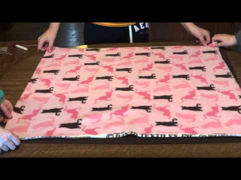 How to Make a No-Sew Fleece Blanket  for Pets (can be donated to animal shelters)