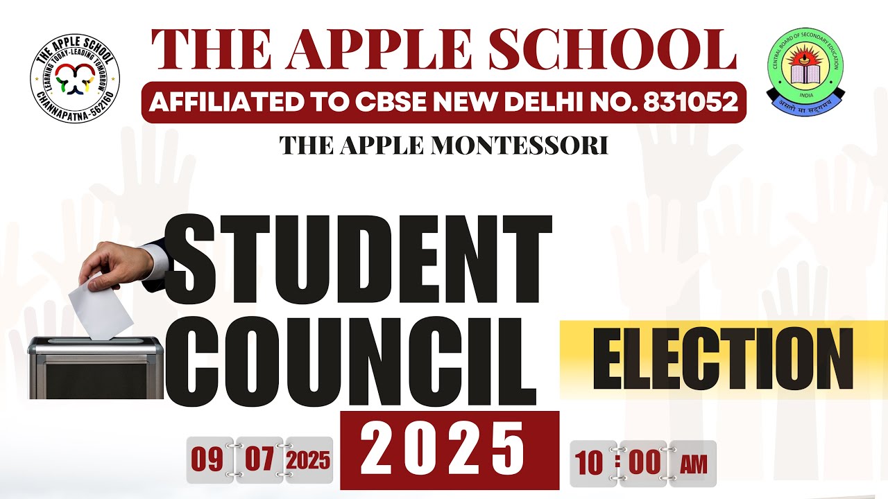 Students Council Elections. 2025-26 @theappleschool2086 Channapatna -562160