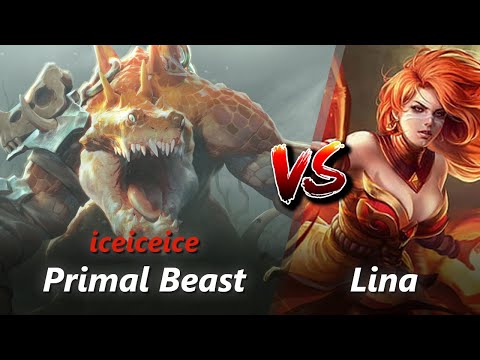 iceiceice offlane Primal Beast vs Lina/Brewmaster | First 10 minutes