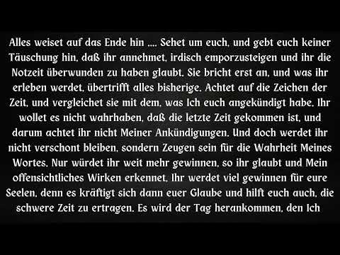 HINWEIS AUF DAS ENDE UND MAHNUNG, FÜR SEELE ZU SORGEN ....