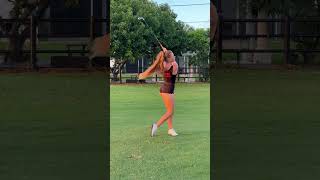 This HOOTERS girl can golf 🤯🤯 #golf #hooters #golfswing