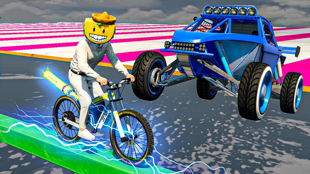 CORRE O TE ATROPELLO EN BICI ELÉCTRICA!! RISAS BRUTALES! - GTA 5 ONLINE