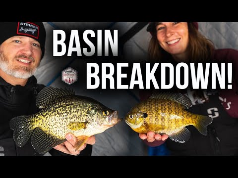 Ice fishing an INSANE BASIN BITE for Crappies and Bluegills!