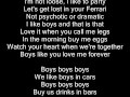 Lady Gaga Boys Boys Boys Lyrics on screen 