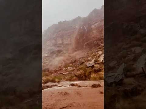 Video shows rockslide and flooding in Zion National Park