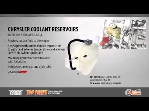 Highlighted part: coolant reservoir for select Chrysler & Dodge models