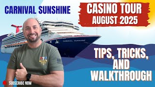 Carnival Sunshine Casino Tour + Tips & Tricks! | Cruise Vlog 2025🚢💰#carnivalcruise #casino