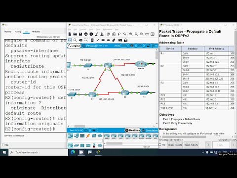 2.5.3 Packet Tracer - Propagate a Default Route in OSPFv2