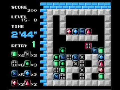 Puzznic (NES) Level: 15-8 Solution
