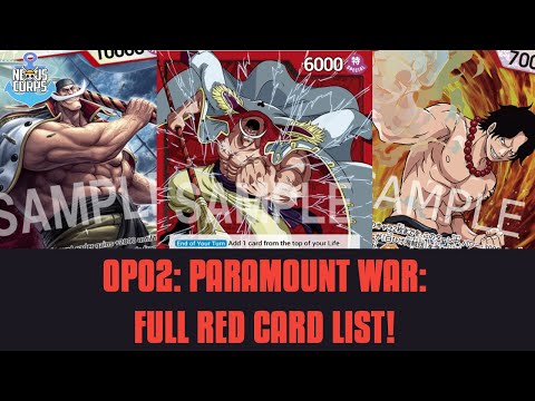 PARAMOUNT WAR RED CARD FULL REVEAL! | OP02 SET REVIEW | One Piece TCG
