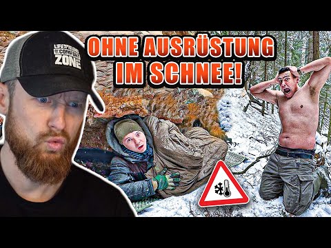 Overnighter ohne Ausrüstung! - Survival Mattin und Niklas 24H im Schnee | Fritz Meinecke reagiert