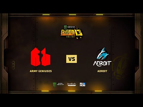 Army Geniuses vs Adroit, Monster Energy DOTA Summit 13 Online: SEA, bo2, game 1 [Lex & 4ce]