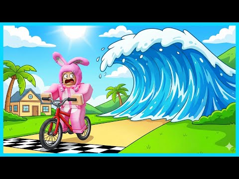MIPAN & ZUZUZU Ride Bikes to Survive a Tsunami! ROBLOX