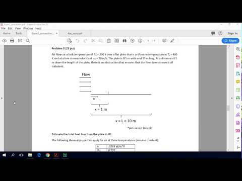 Heat Transfer Crash Course: Example exam problem: Convection on a flat plate