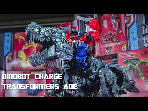 Stop Motion: Transformers AOE Optimus Prime vs Grimlock (Dinobot Charge)