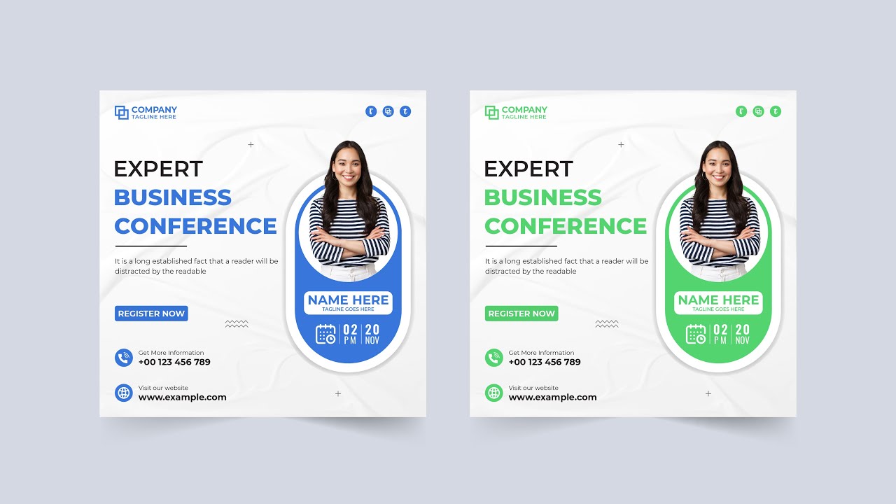 Live Webinar Conference Business Free Download | Office Conference Template Vector Design