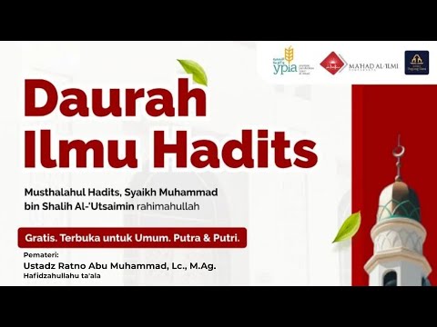 [LIVE SABTU #1] DAURAH ILMU HADITS | USTADZ RATNO ABU MUHAMMAD, LC., M.Ag.