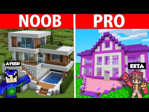 Insane Build Battle: NOOB Vs HACKER ft. AyushMore Minecraft