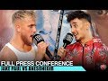 BACK & FORTH BATTLE! JAKE PAUL VS. ANESONGIB - FULL PRESS CONFERENCE & FACE OFF VIDEO