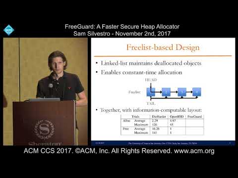 ACM CCS 2017 - FreeGuard: A Faster Secure Heap Allocator - Sam Silvestro