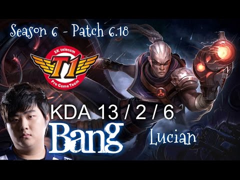 SKT T1 Bang LUCIAN vs JHIN ADC - Patch 6.18 KR Ranked | League of Legends