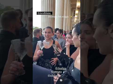 David Blaine show one of his famous tricks to Dua Lipa, Bella Hadid, Rina Lipa and Emily Ratajkowski