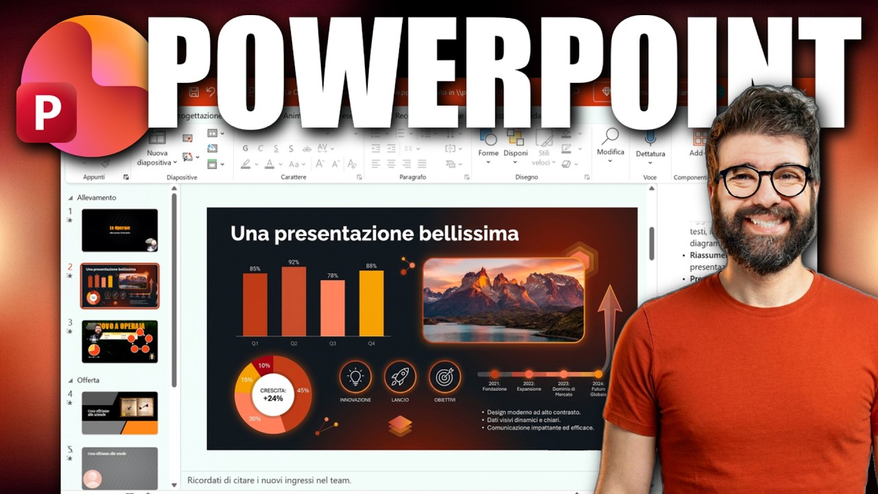 POWERPOINT dalla A alla Z 📽️ CORSO COMPLETO per fare SLIDE BELLE ed EFFICACI (anche con COPILOT)